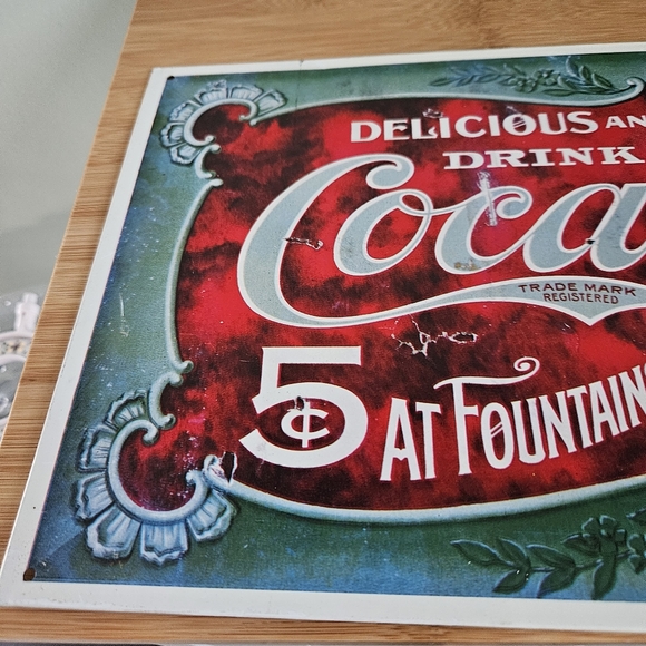 Two Coca-Cola Vintage Style Metal Signs, Antique - Picture 5 of 16